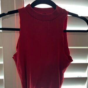 Red Sleeveless Women's Crop Top